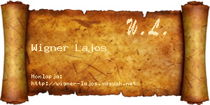 Wigner Lajos névjegykártya